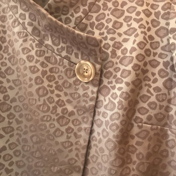 Michael Kors Leopard Print Silver Gray Trapeze Blazer Jacket - Picture 2 of 8